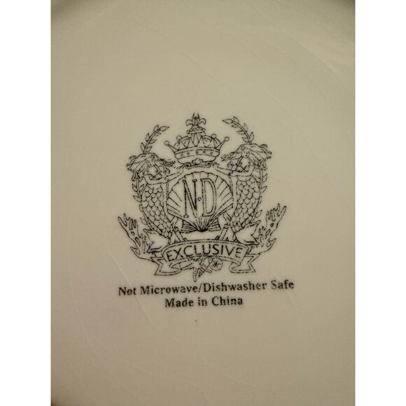 ND Exclusive 7.5” Open Lace Salad Plates Cream China Replacement Set of 2 - Picture 4 of 4